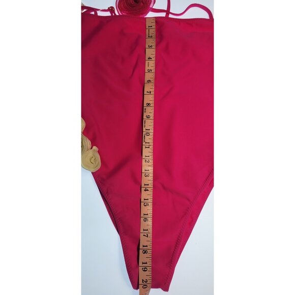 SAME LOS ANGELES One Piece Swimsuit Womens Fiusha Sz Large Flower in The Throat - Picture 6 of 8